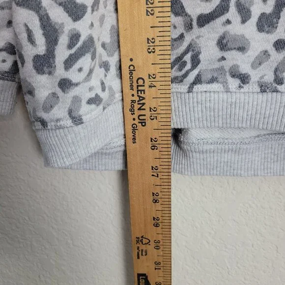 Aerie Cheetah Print 1/4 Zip Oversized Sweatshirt White Gray Women's Size Small - Picture 8 of 10